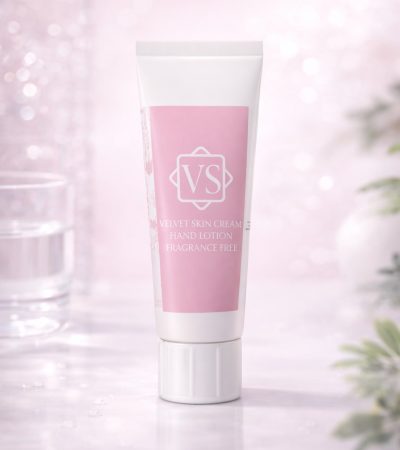 Velvet skin cream on glossy surface